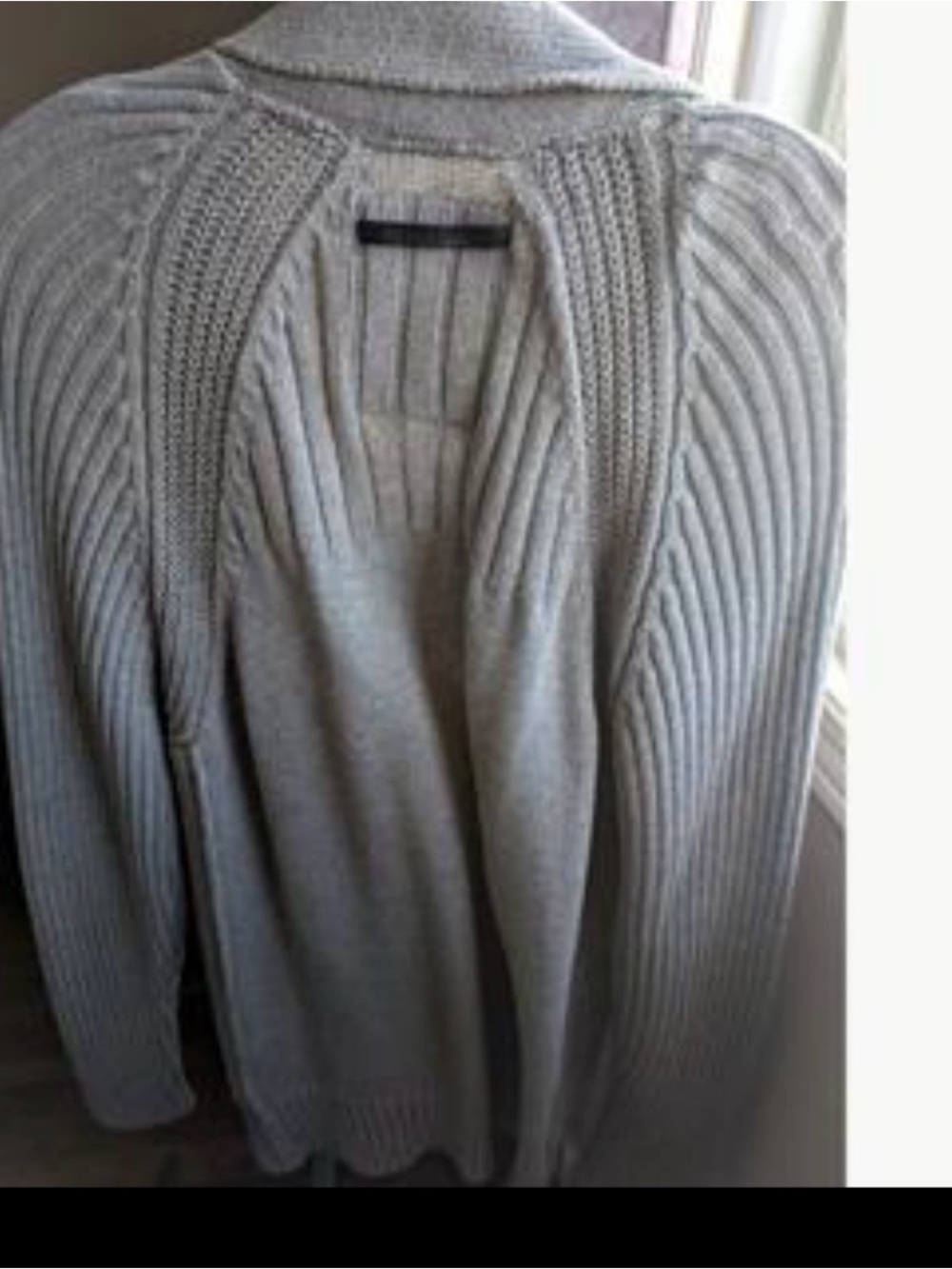 Guess Gray Ribbed Zip-Up Cardigan - Picture 3 of 4